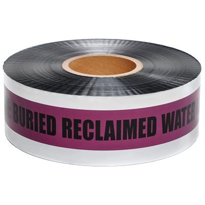 Tape Detectable Purple 3"x 1000' Reclaimed Waterline Buried Below (8) Min.(4)