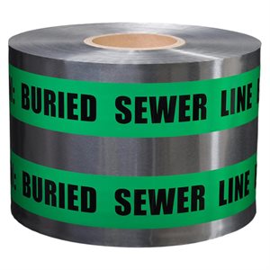Tape Detectable Green 6"x 1000' Sewer Line Buried Below (4) Min.(2)