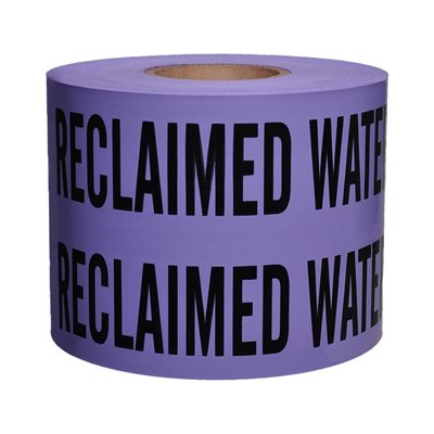 Tape Non Detectable Purple 6"x 1000' Reclaimed Waterline Buried Below (4) Min.(4)