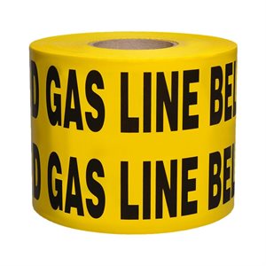 Tape Non Detectable Yellow 6"x 1000' Gas Line Buried Below (4) Min.(4)