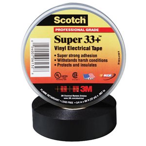 3M Super 33+ 3 / 4"x 66' Black Electrical Tape (100) Min.(10)