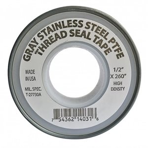 1 / 2" x 260" Gray USA Stainless Thread Seal Tape (144) Min.(48)