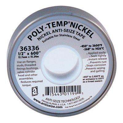 1 / 2"x 600" Nickel Extra HD Thread Seal Tape (100) Min.(10)