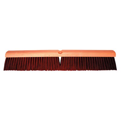 Broom Plastic 24" Block 3" Brown Poly Bristles & 60" Handle Wet / Dry Sweeping (8)